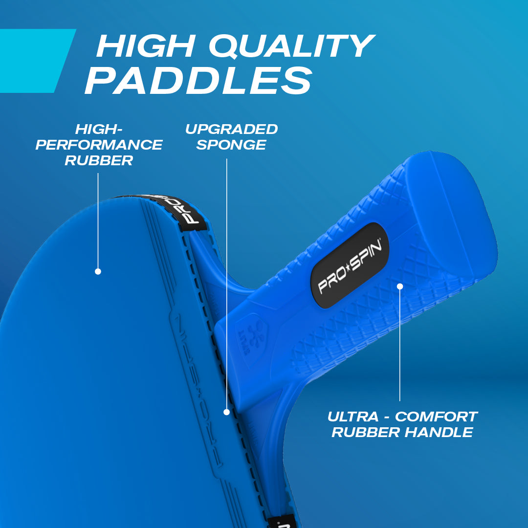 All-In-One Ping Pong Set, Ultra Comfort Paddles